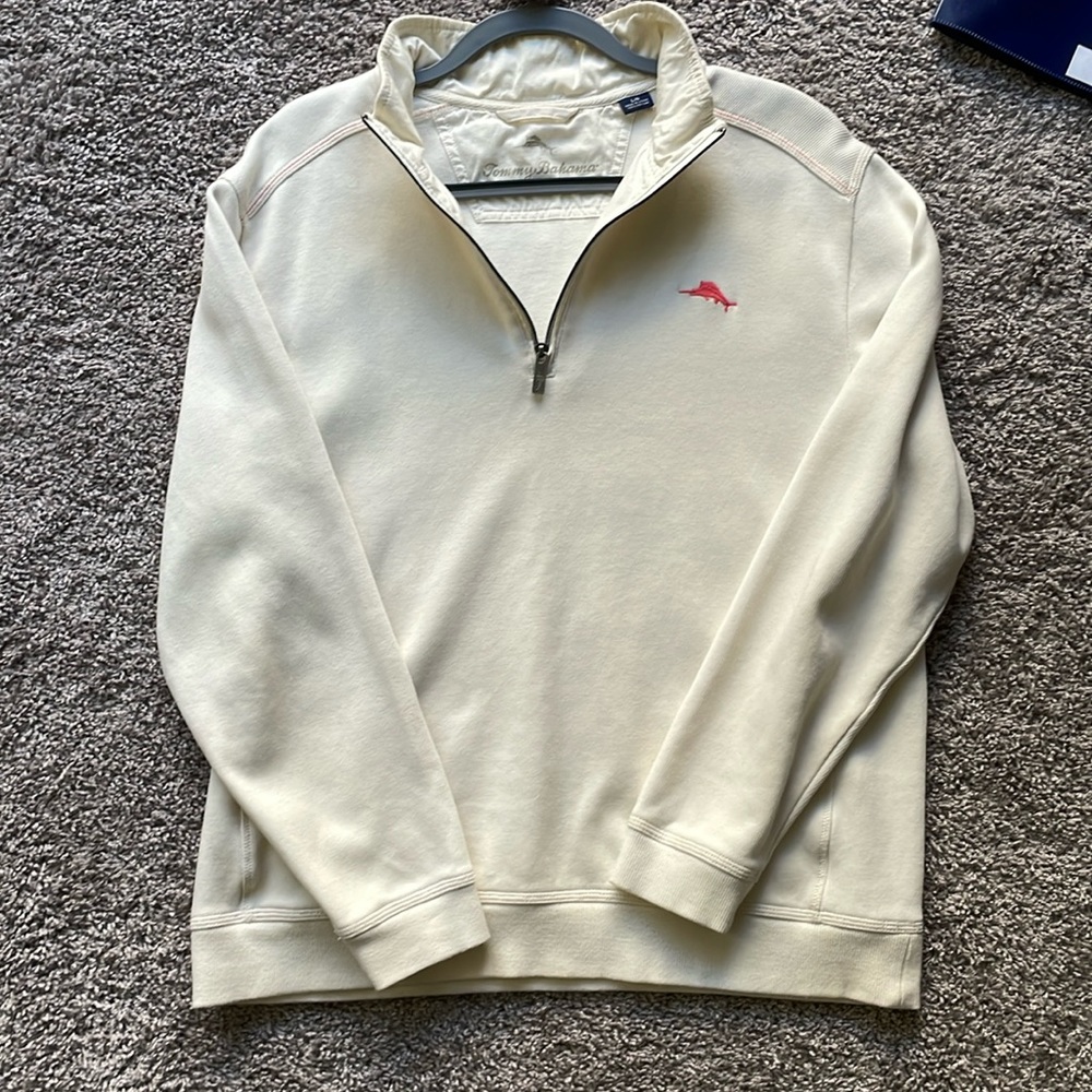 Tommy Bahama Quarter zip - Men’s large - off white / cream color